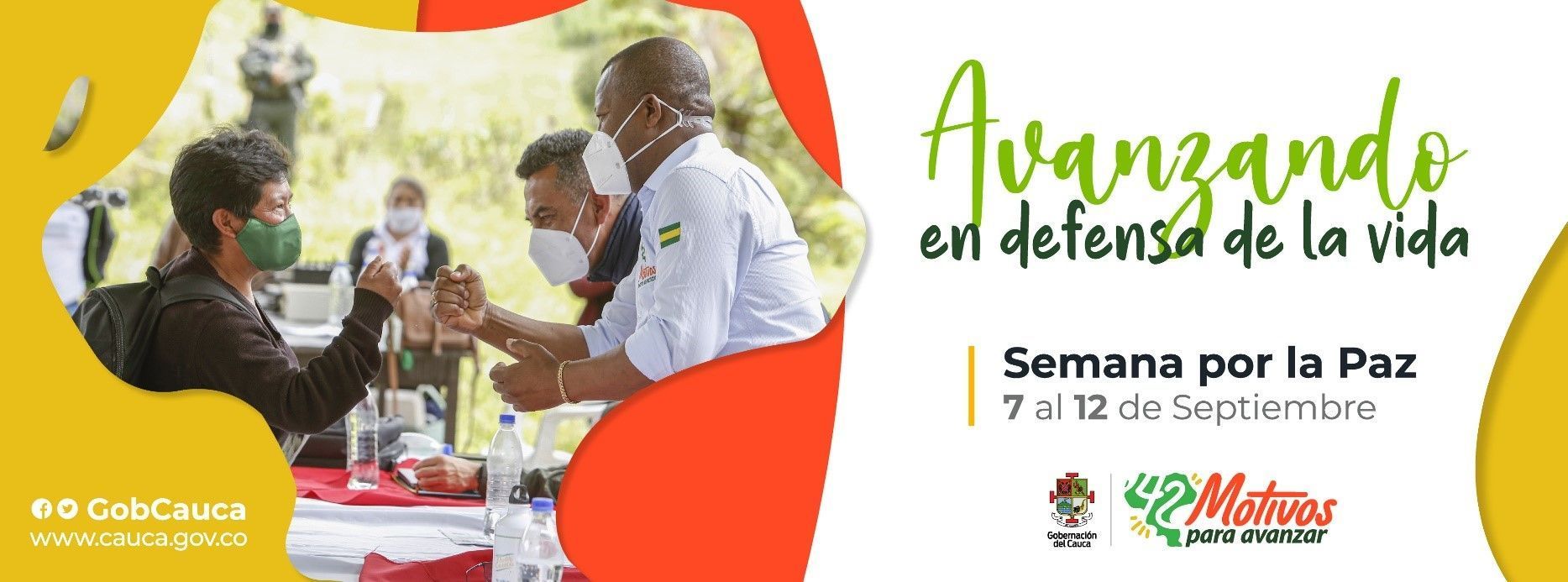 Del 7 al 12 de septiembre Cauca conmemora la Semana por la Paz: “Avanzando en defensa de la Vida”