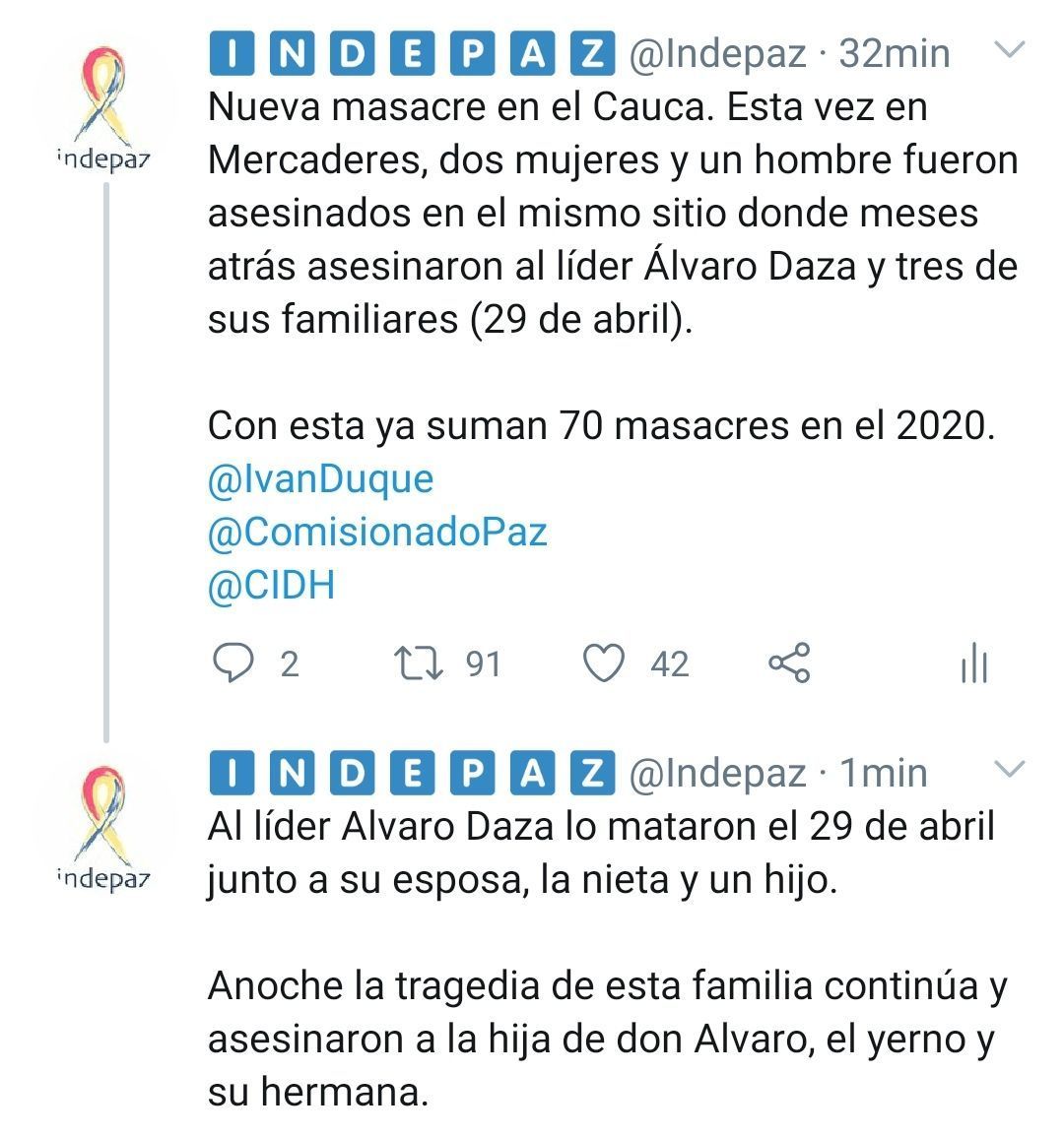 Nueva masacre en El Vado, zona rural de Mercaderes, Cauca