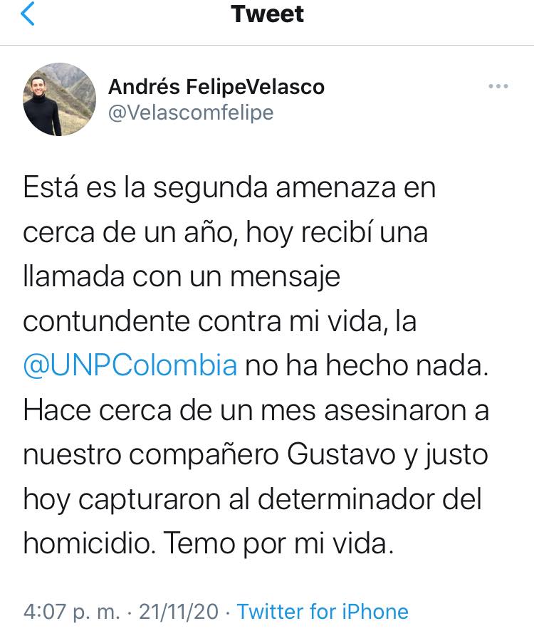 Popayán: Concejal de la Colombia Humana denunció amenazas contra su vida