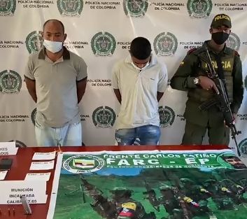 Juez envía a la cárcel a dos presuntos disidentes de la Farc capturados en flagrancia