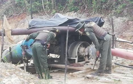 Las autoridades adelantaron un operativo contra la minería ilegal en El Tambo, Cauca