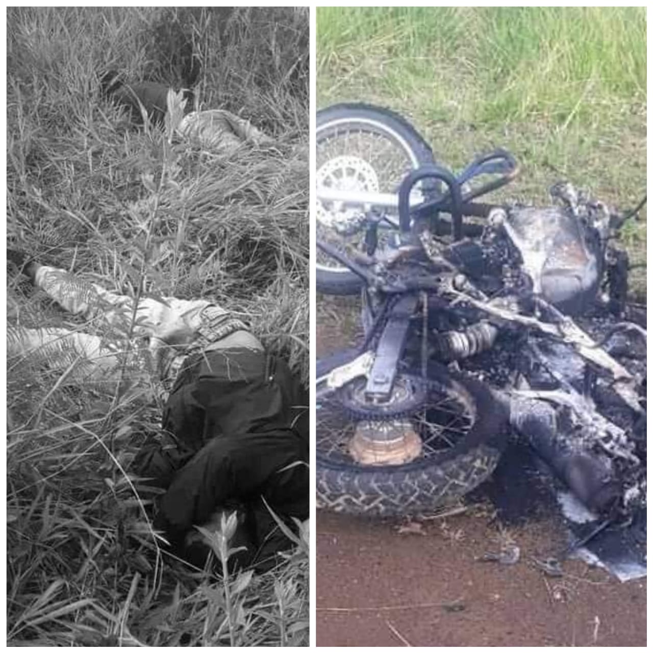 Terror en la zona rural de Timbío: hallan dos cadáveres y una moto quemada
