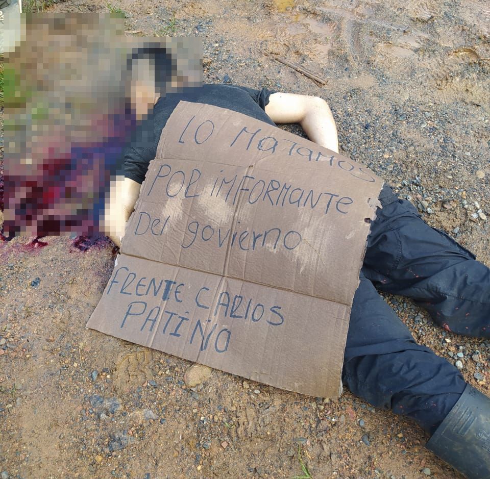 En Argelia, Cauca: asesinan a un joven y usan su cadáver para mandarle un mensaje al gobierno