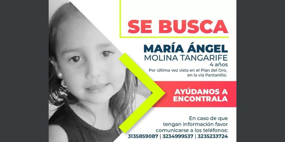 Encuentran el cadáver de María Ángel Tangarife, la niña reportada como desaparecida en Caldas
