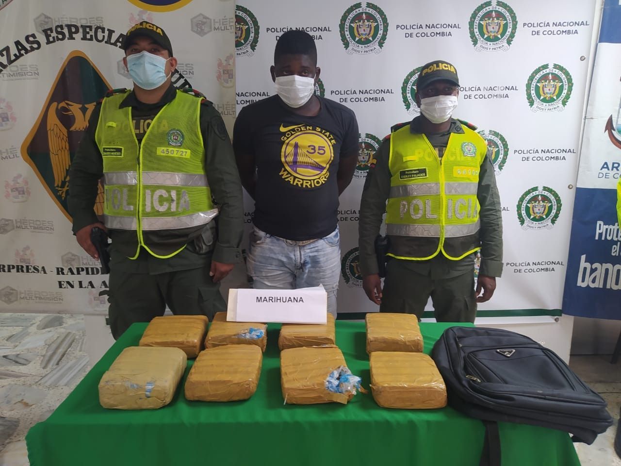 Judicializado un hombre por transportar más de 7 kilos de marihuana en un morral