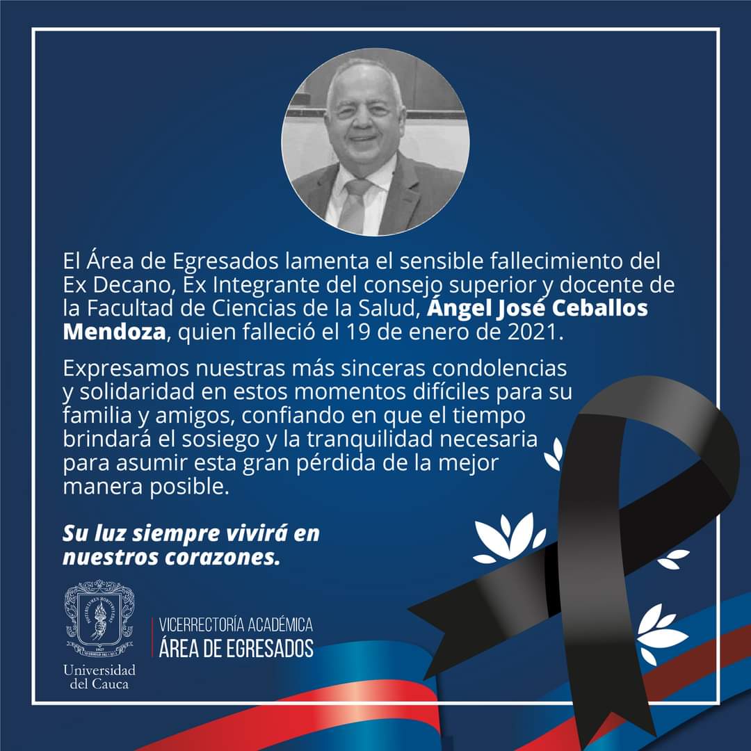 Luto entre el personal médico del Cauca por la muerte de Ángel Ceballos Mendoza