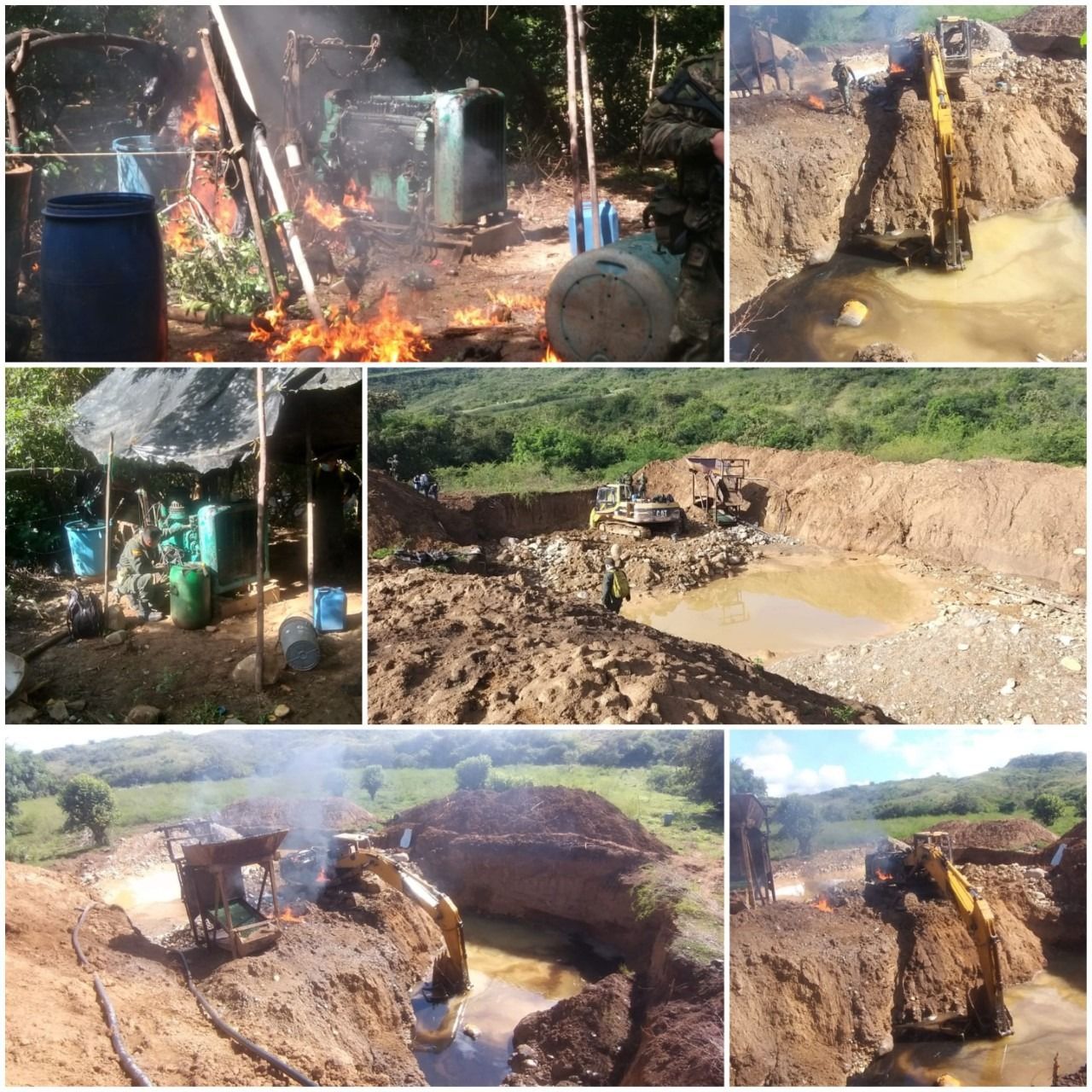 En zona rural de Bolívar, Cauca, se realizó un operativo contra la minería ilegal.