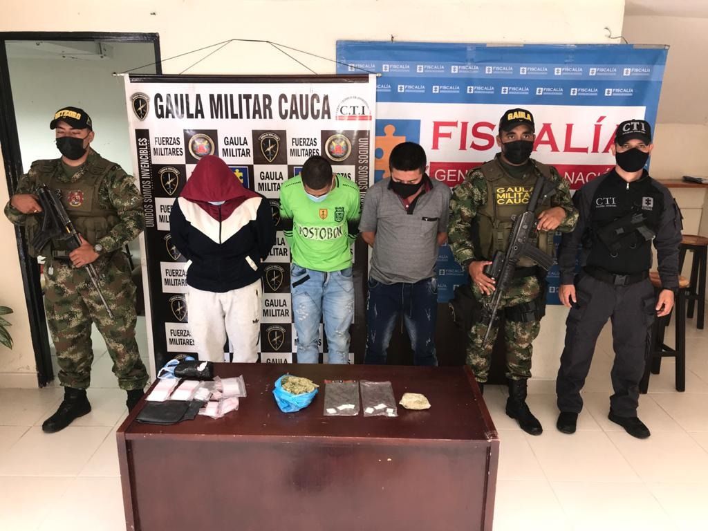 Capturados dos hombres y una mujer por comercializar alucinógenos en Popayán