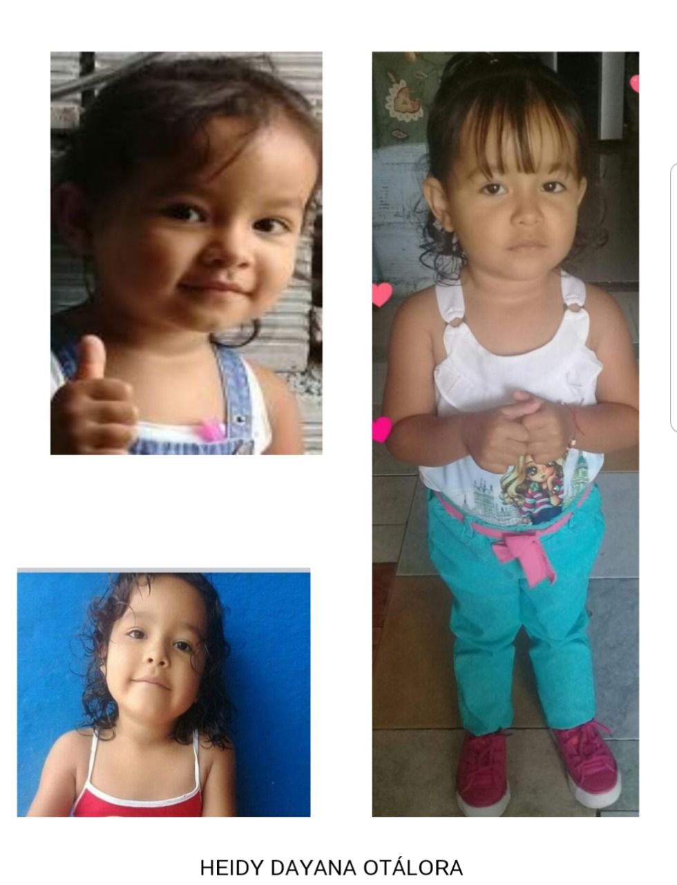 Tras el rastro de Heidy Dayana Otálora, de 3 años de edad