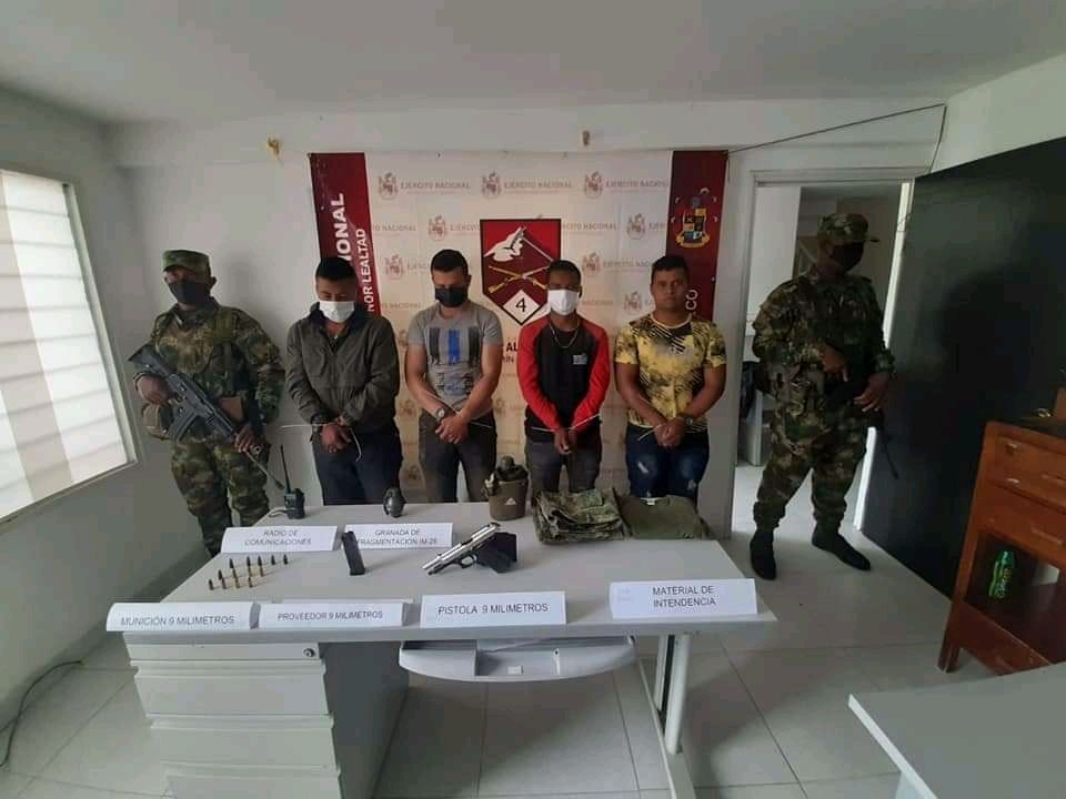 Capturados cuatro presuntos integrantes de la columna móvil Jaime Martínez entre Timbío y Sotará, Cauca