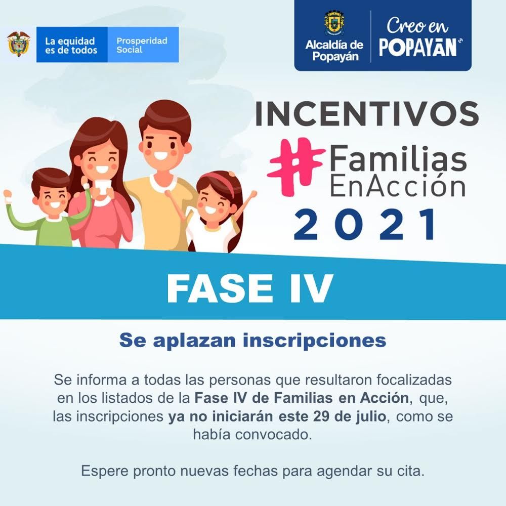 Aplazado en Popayán el proceso de inscripción a Familias en Acción Fase IV