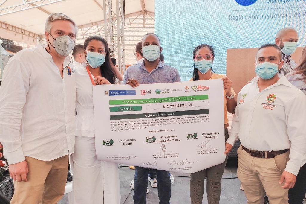 Gobernación del Cauca cumple con el Componente Pacífico gracias a la construcción de 200 viviendas rurales