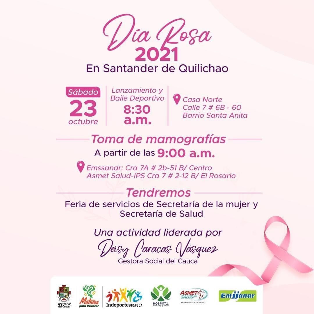 Mañana es el Día Rosa en Santander de Quilichao
