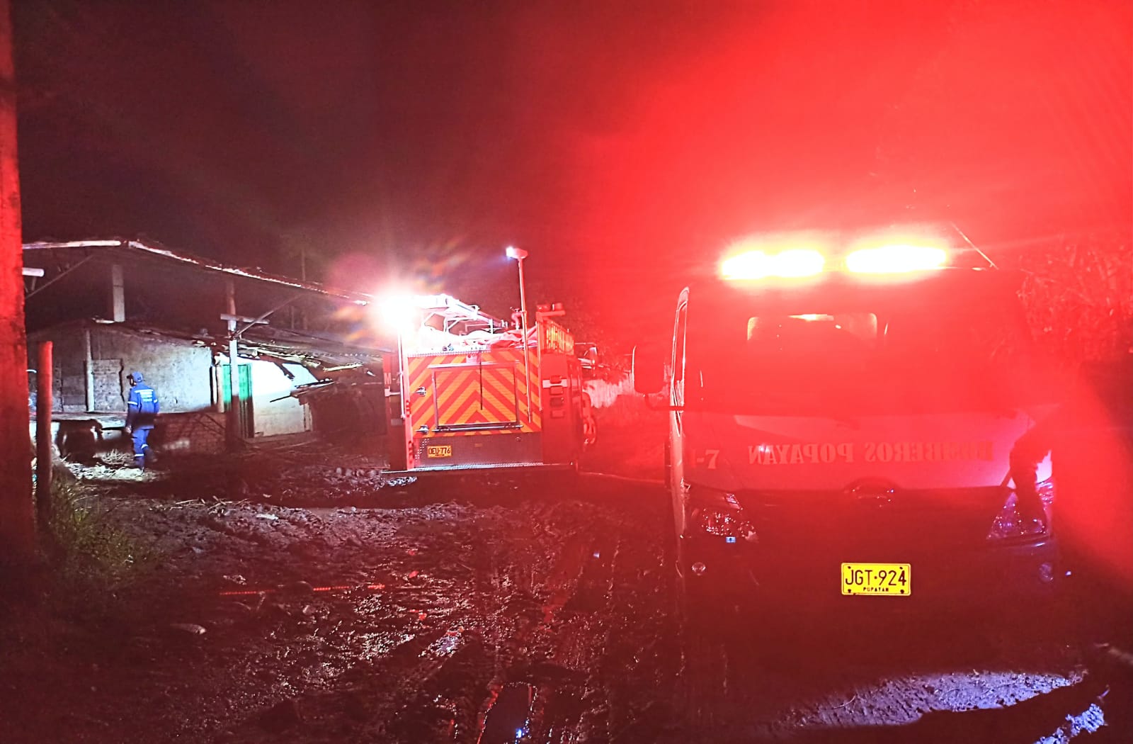 Incendio de trapiche al occidente de Popayán