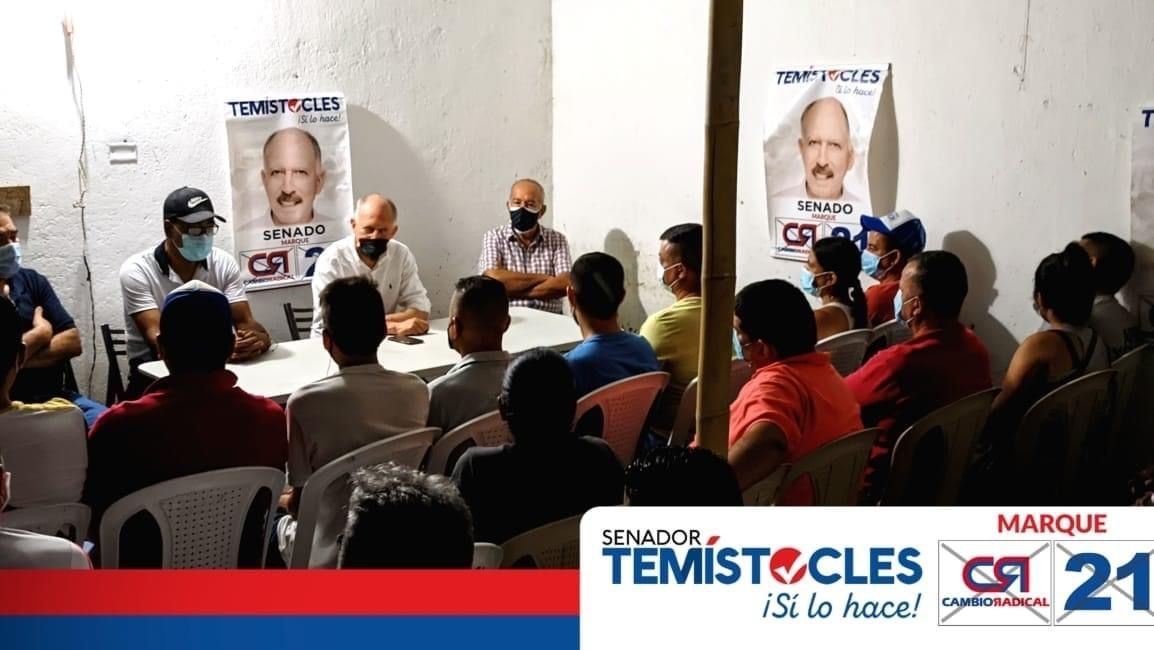 Buena acogida en Cali al Senador Temistocles Ortega
