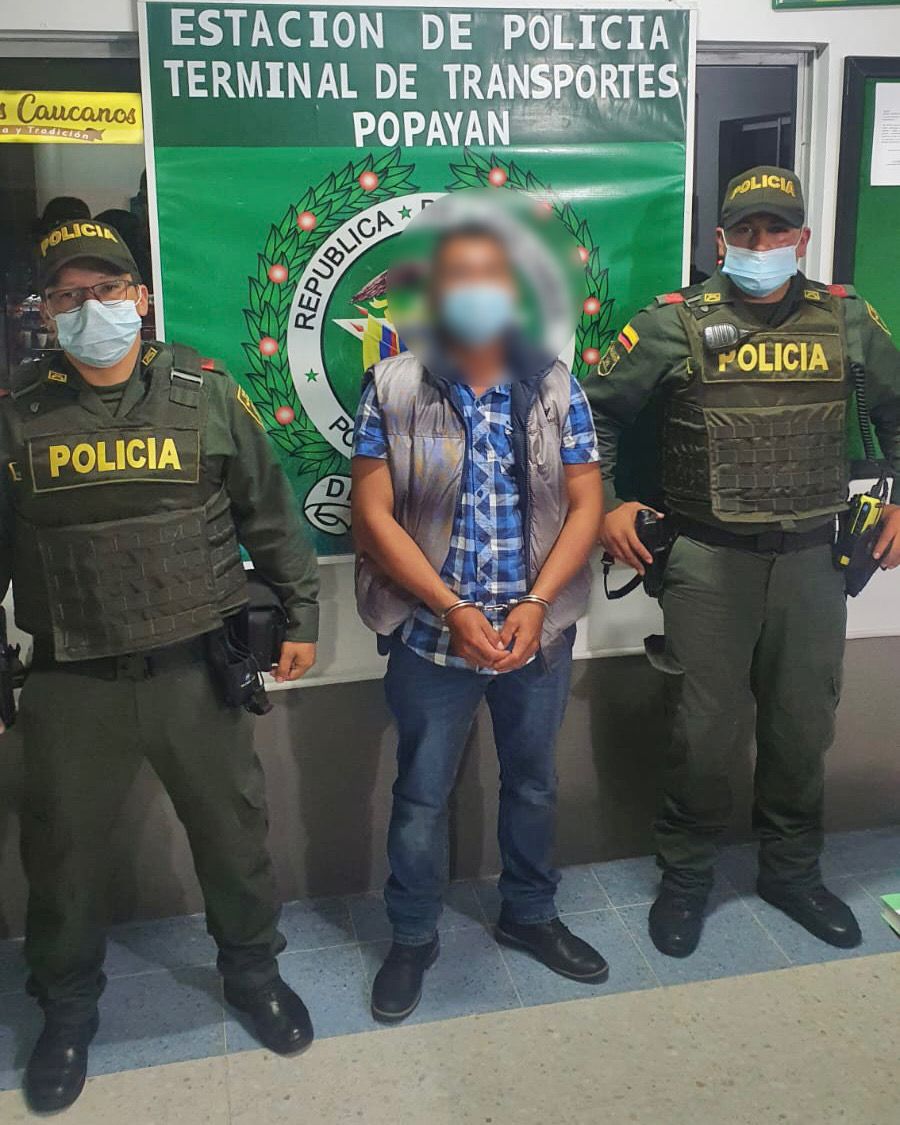 Capturado en el terminal de transportes de Popayán con arma de fuego