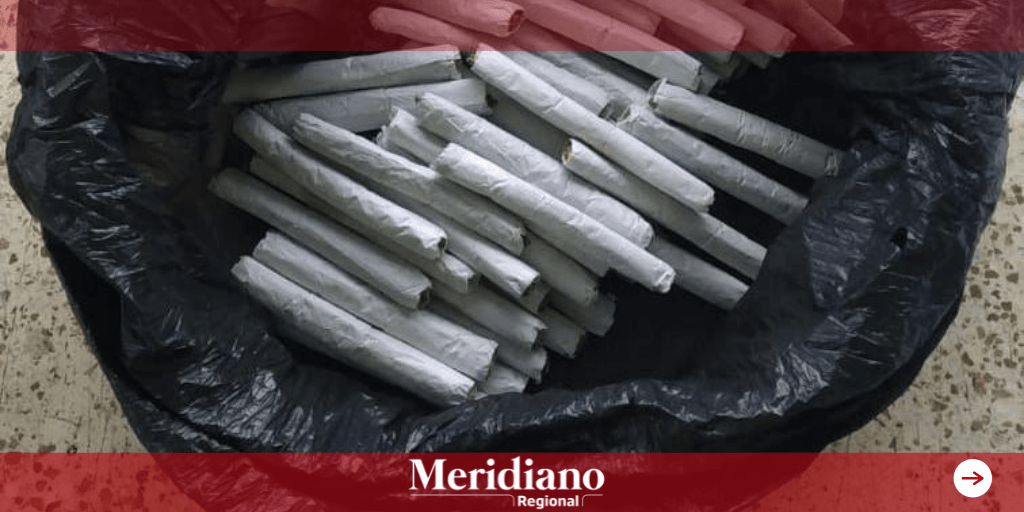 La Policía Nacional capturó a un hombre con gran cantidad de cigarrillos con marihuana.