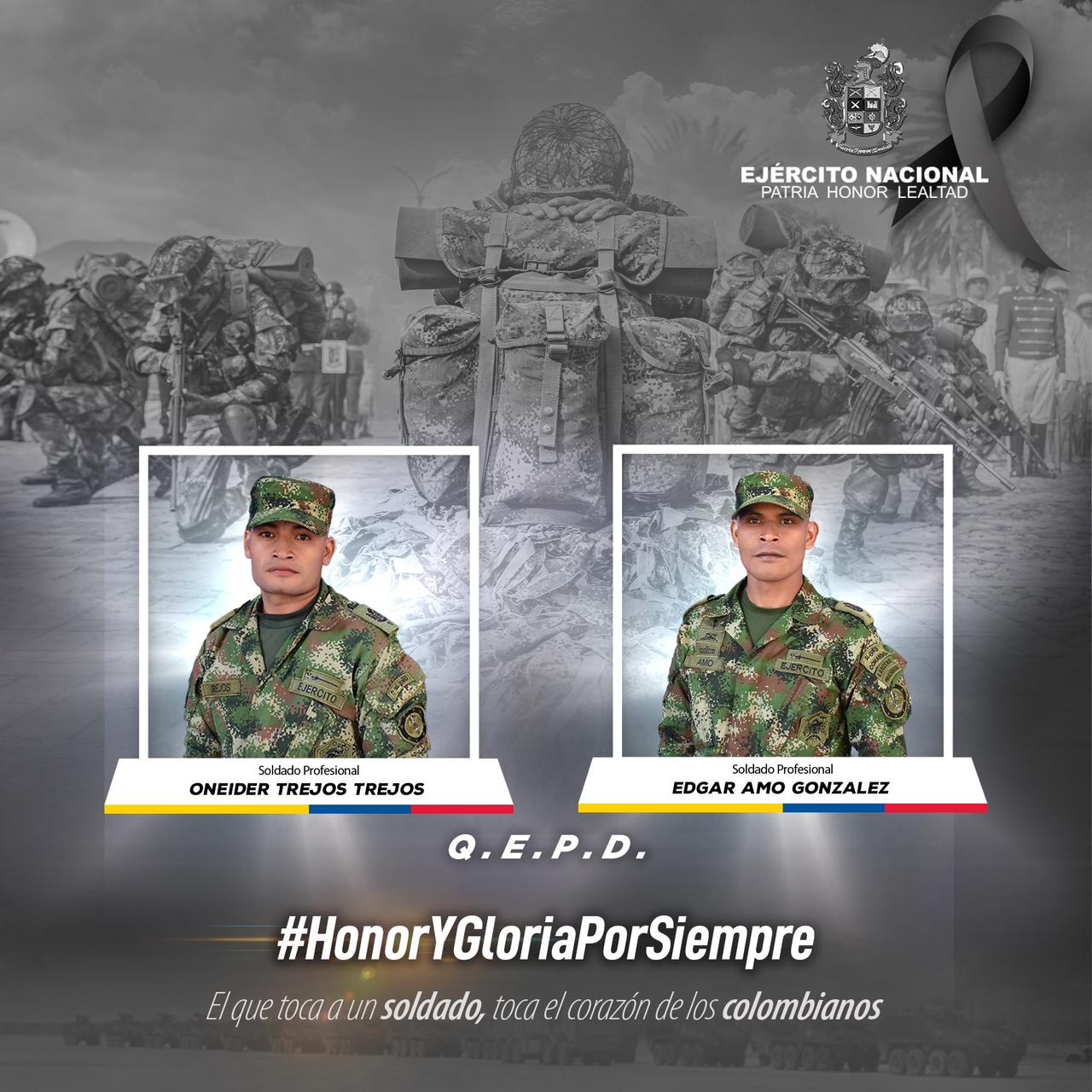 Dos soldados perdieron la vida en el municipio de Balboa Cauca