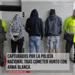 Capturados por la Policía Nacional tras cometer hurto con arma blanca - robo en el parque Caldas - Meridiano regional