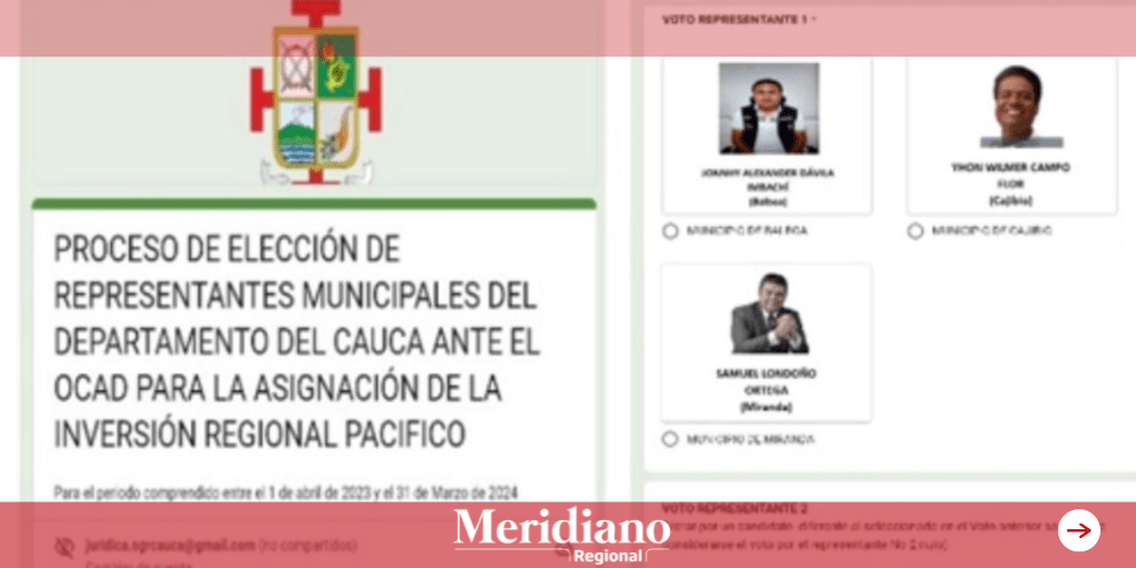 Elecciones de representantes ante el OCAD Pacífico por el Departamento del Cauca