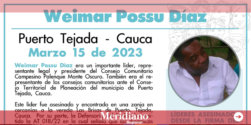 Asesinan a un líder social en el norte del Cauca - meridiano regional - noticias cauca