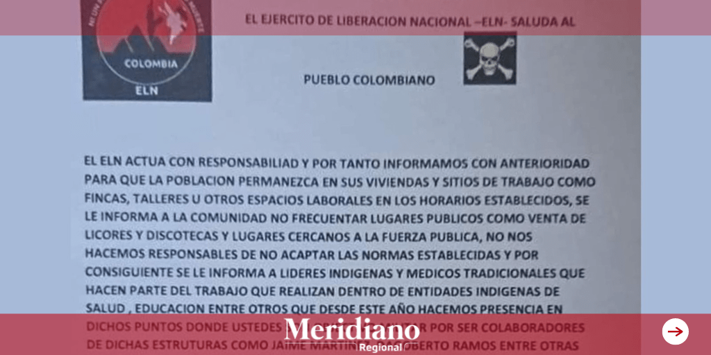 meridiano regional - panfletos de grupos armados - cauca - grupos armados - líderes sociales - objetivo militar