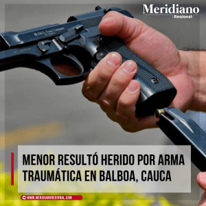 Meridiano regional – menor resulto herido por proyectil de arma traumática en Balboa, Cauca – balboa, cauca – noticia Balbia – vereda Florida del corregimiento de Pureto