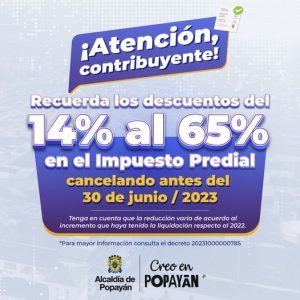 meridiano-regional-Alcaldia-de-Popayan-fechas-y-descuentos-vigentes-para-el-pago-del-impuesto-predial-Instituto-Geografico-Agustin-Codazzi-IGAC-actualizacion-catastral-de-Popayan