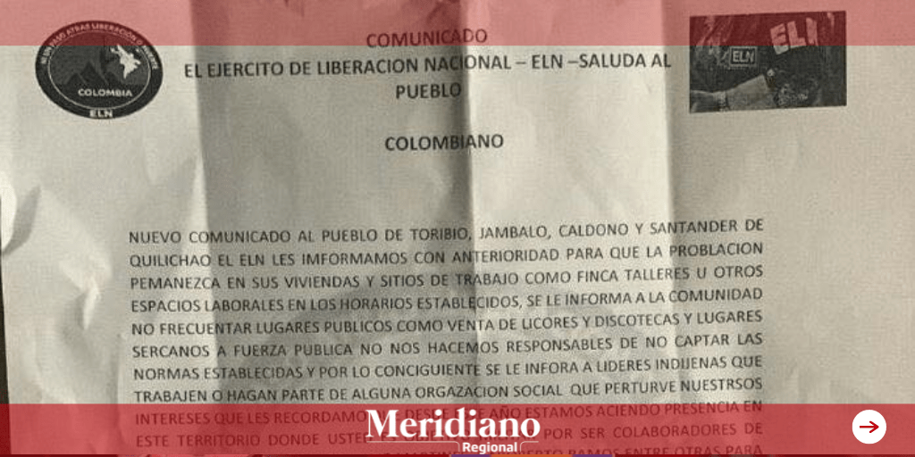meridiano-regional-Amenazas-contra-lideres-del-nororiente-del-Cauca-ELN-lideres-indigenas-lideresas-indigenas