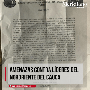 meridiano-regional-Amenazas-contra-lideres-del-nororiente-del-Cauca-ELN-lideres-indigenas-lideresas-indigenas