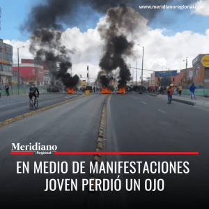 Meridiano regional - manifestaciones Patio Bonito - Bogotá - un joven de 19 años perdió un ojo - noticias cauca - noticias colombia