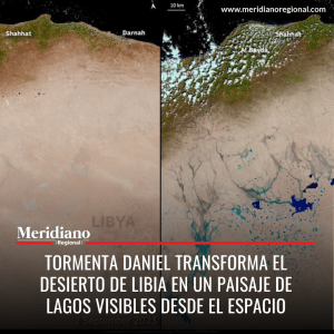 meridiano regional - tormenta Daniel ha dejado transformación en el paisaje desértico - satélite Sentinel 2 - programa europeo Copernicus