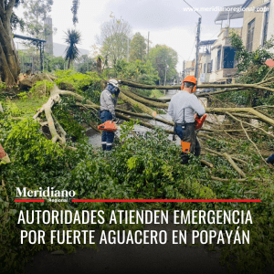 Autoridades atienden emergencia por fuerte aguacero en Popayán - meridiano regional - alcaldía de Popayán - Juan Carlos López Castrillón - Autoridades atienden emergencia por fuerte aguacero en Popayán