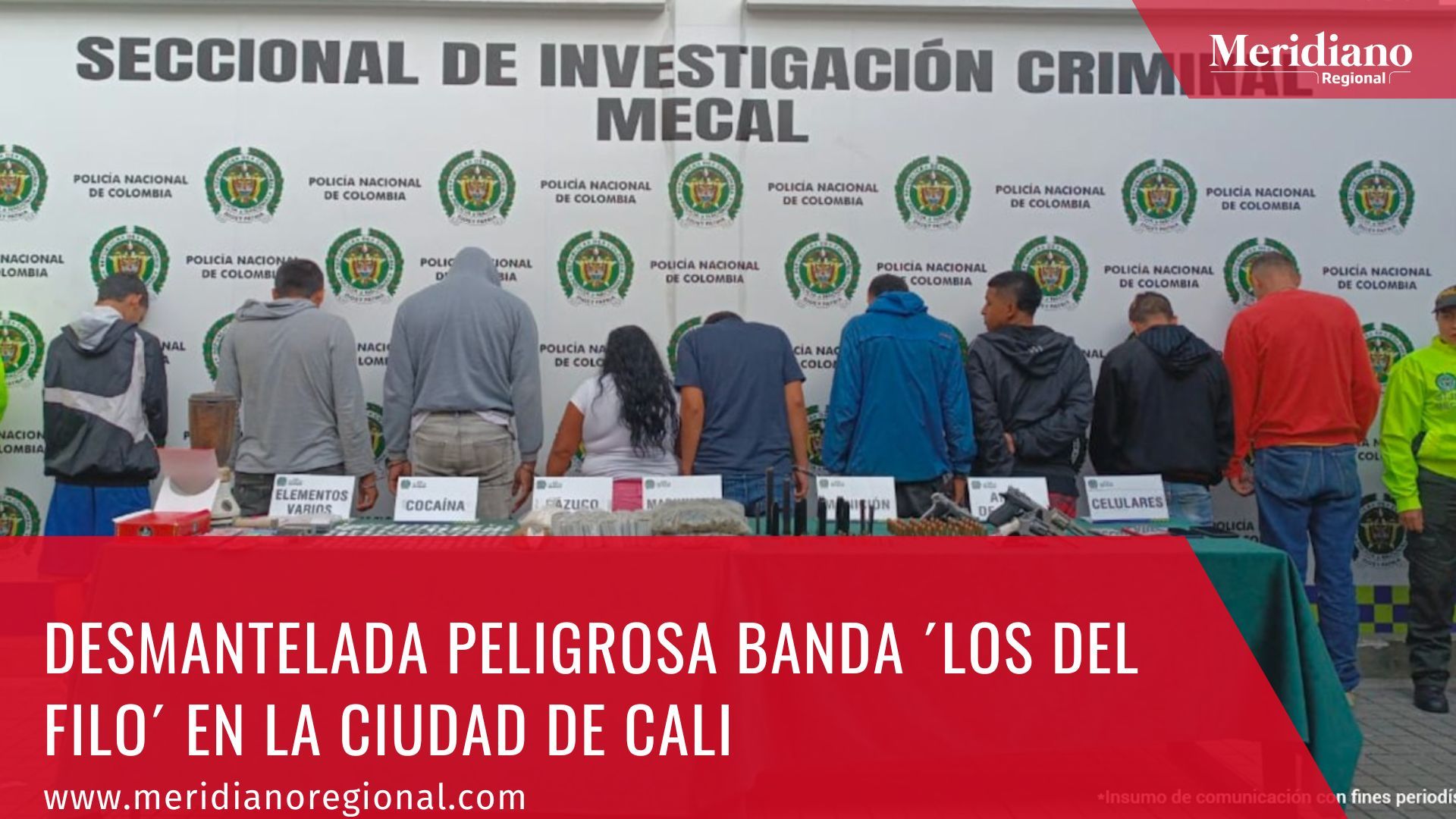 Meridiano regional - Desmantelada peligrosa banda ´Los del Filo´ en la ciudad de Cali - Ysver Yatacue Ménades (alias La Tía) - Óscar Hugo Llantén Valencia - Daniel Eduardo Nazarith Balanta