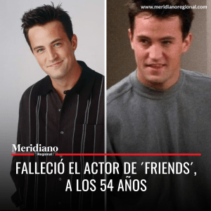 Meridiano regional - Falleció el actor de ´Friends´, a los 54 años - Mathew Perry – noticias internacionales - Meridiano Regional Meridiano regional - Falleció el actor de ´Friends´, a los 54 años - Mathew Perry – noticias internacionales