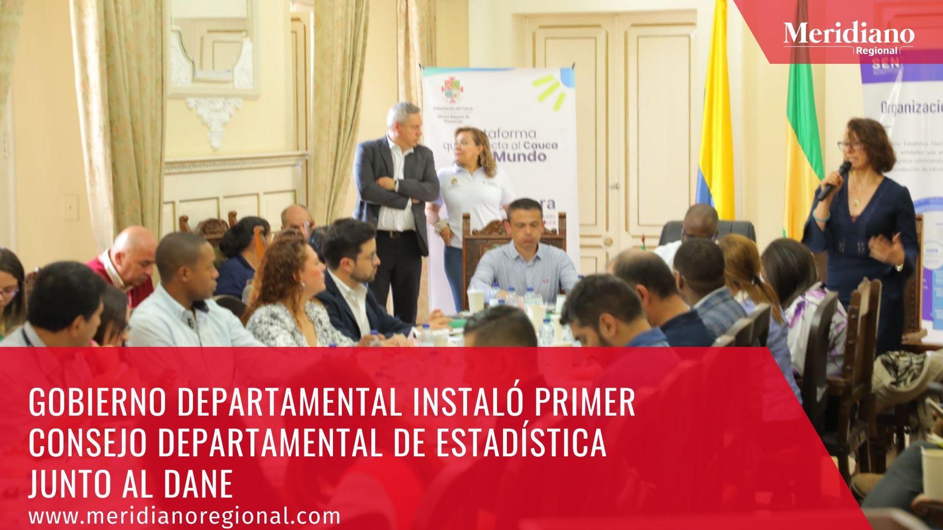 Meridiano regional - Gobernador del Cauca - Elías Larrahondo Carabalí - DANE - Leonardo Trujillo Oyola - Consejo Departamental de Estadística (CODE) Cauca - Decreto 1076 de 2023