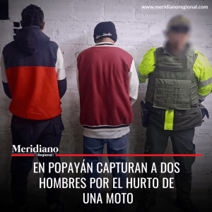 Meridiano regional – noticias cauca – noticias Colombia – noticias Popayán - En Popayán capturan a dos hombres por el hurto a una moto