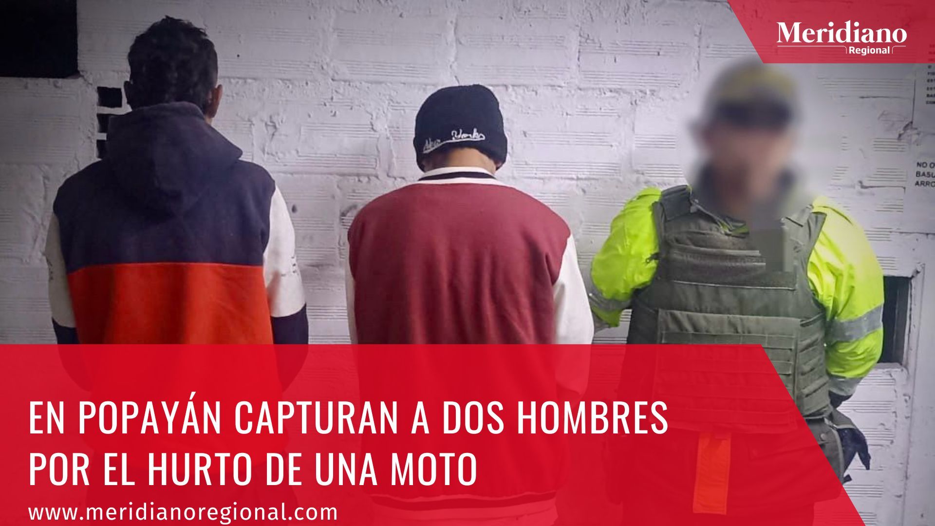 Meridiano regional – noticias cauca – noticias Colombia – noticias Popayán - En Popayán capturan a dos hombres por el hurto a una moto