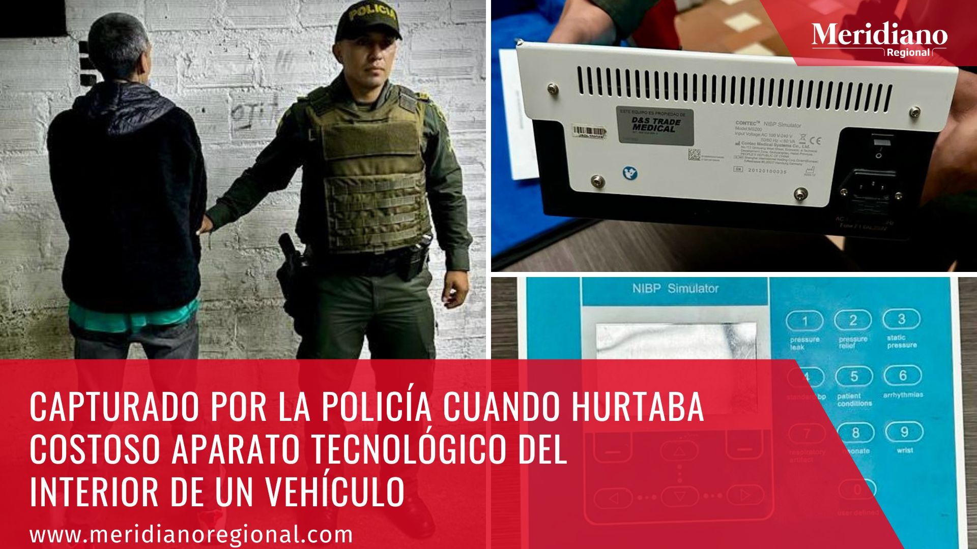 meridiano regional - Capturado por la policía cuando hurtaba costoso aparato tecnológico del interior de un vehículo - noticias cauca - noticias Popayán