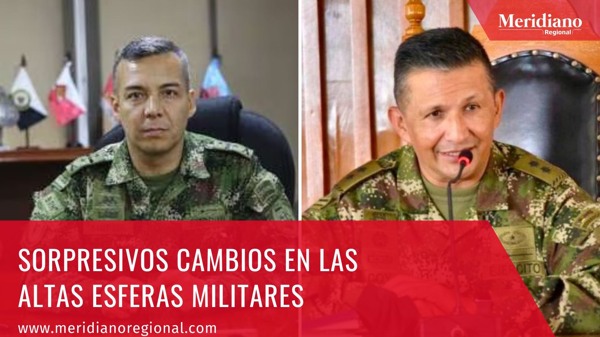 Meridiano regional – noticias ejercito - Sorpresivos cambios en las altas esferas militares - general Fredy Marlon Coy Villamil - Johnny Bautista Beltrán y Alex Tarazona Zambrano