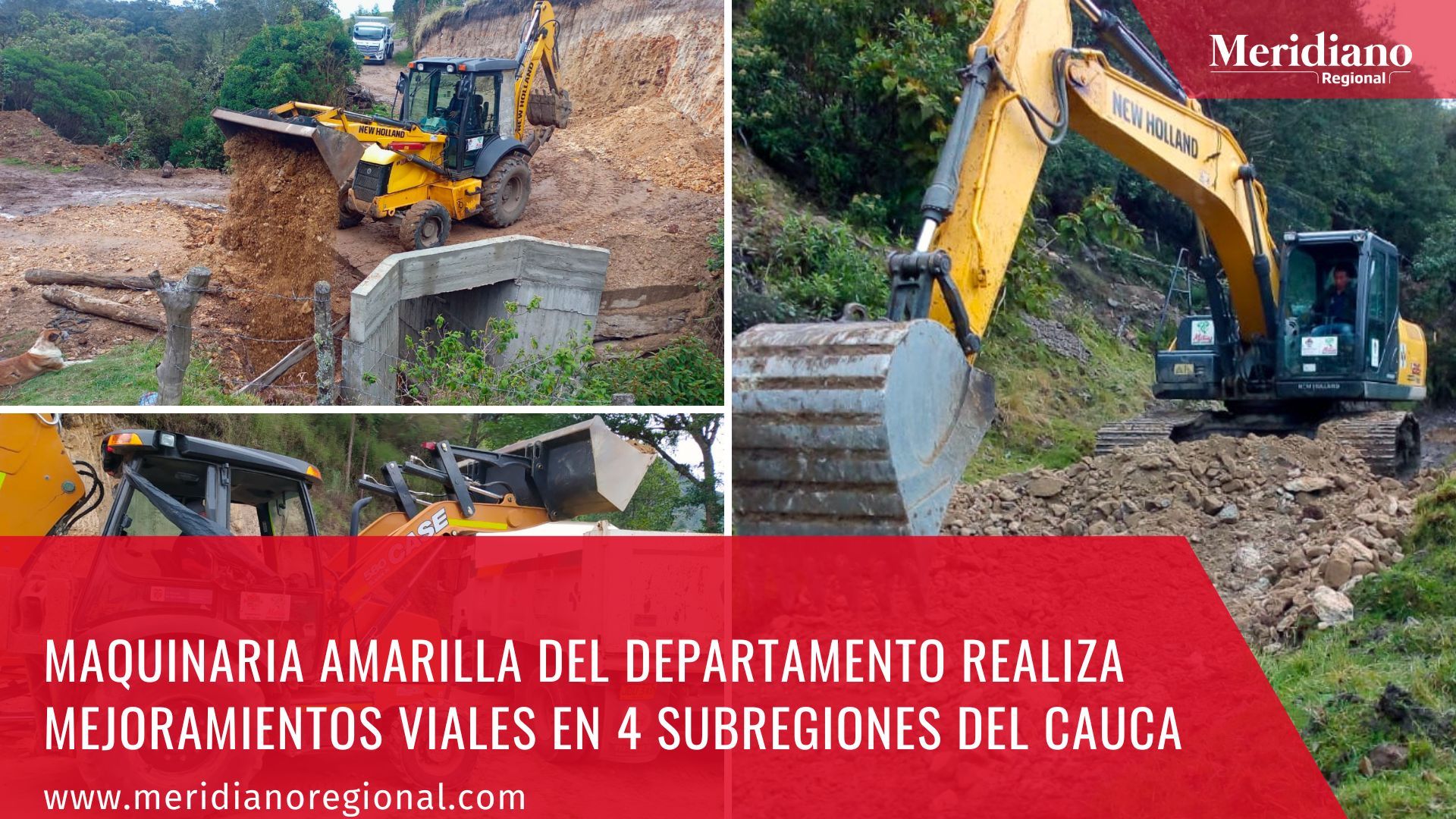 meridiano regional - Gobernador Elías Larrahondo Carabalí - Gobernación del cauca - El secretario de Infraestructura del Cauca - Rodrigo Astaiza Gallego - Inzá - Páez- Totoró