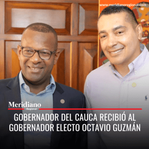 meridiano regional -Gobernador del Cauca recibió al Gobernador electo Octavio Guzmán - Gobernador del Cauca Elías Larrahondo Carabalí  - Gobernador del Cauca Jorge Octavio Guzmán Gutiérrez