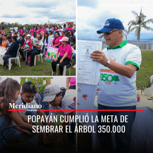meridiano regional - La Administración Municipal de Popayán -  350.000 árboles - programa "Mi Árbol y Yo" - noticias cauca - noticias colombia - noticias Popayán