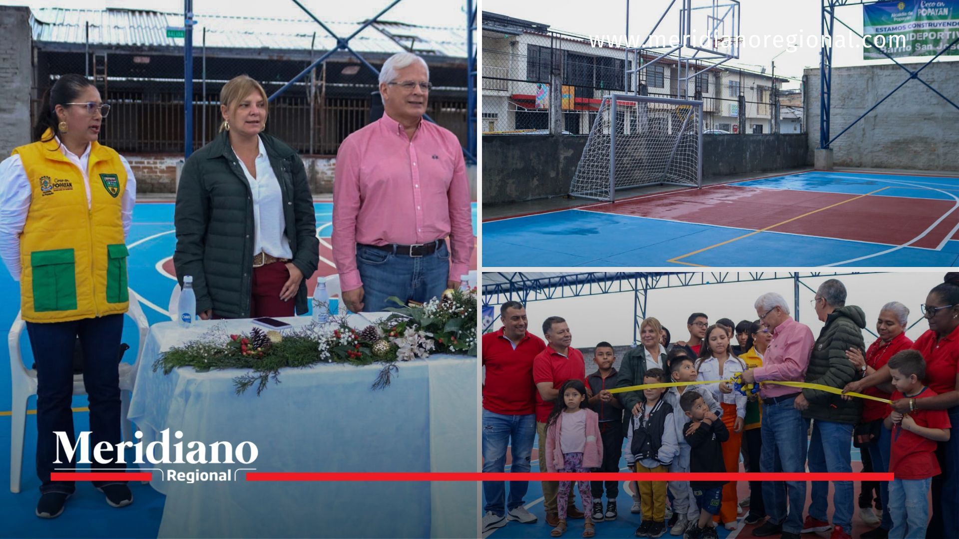 meridiano regional - Alcaldía entrega polideportivo en el barrio San José - noticias cauca - noticias Popayán - lcalde Juan Carlos López Castrillón - barrio San José - Mauricio Corrales