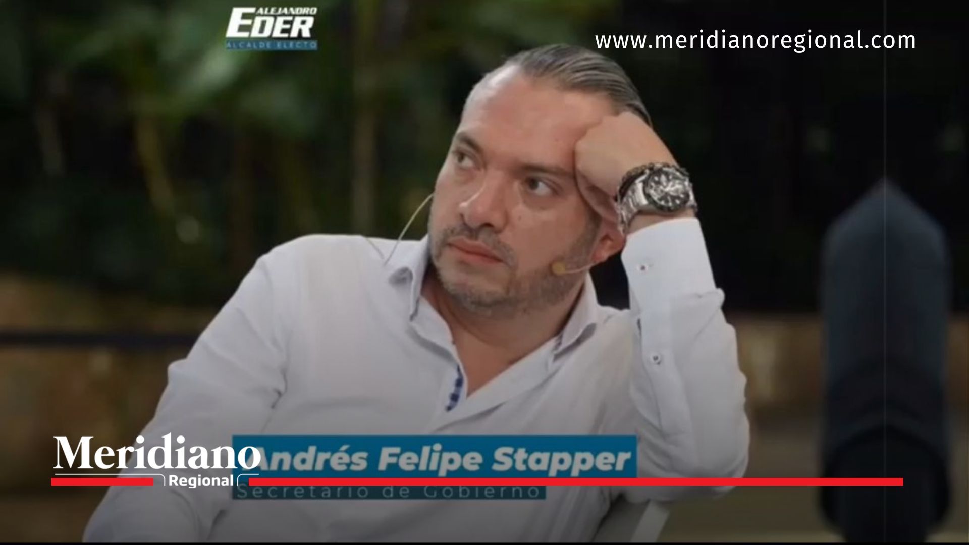 meridiano regional - noticias cali - noticias valle - Andrés Felipe Stapper Segrera - Secretario de Gobierno Cali - Alejandro Éder - alcaldía de Cali 