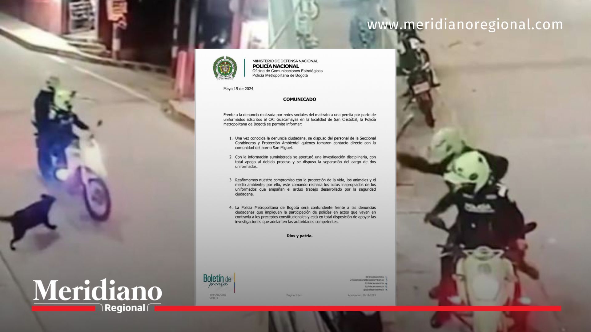 Por maltrato animal fueron separados de sus cargos dos policías