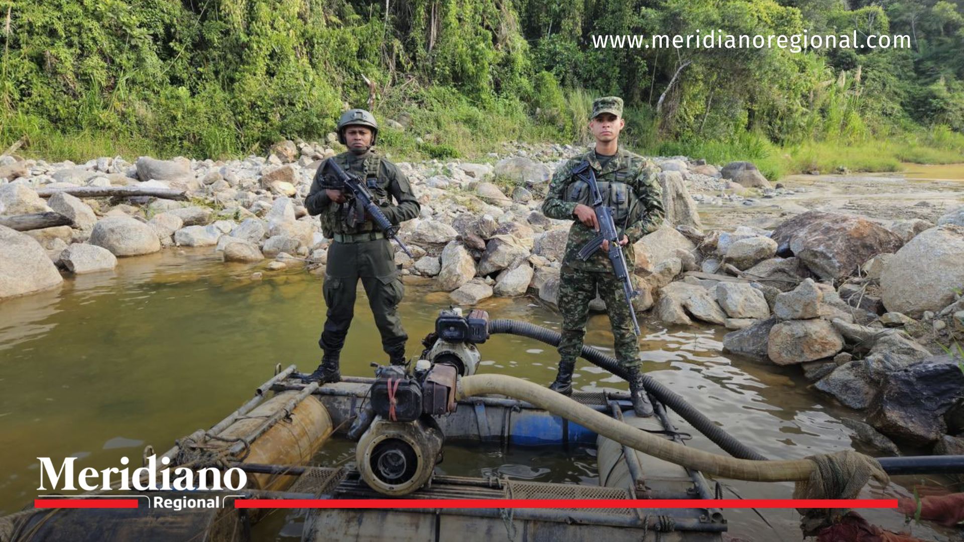 Golpe al Clan del Golfo: 1.700 millones de pesos en pérdidas Golpe- Clan del Golfo- pérdidas- millones- minería ilegal- dragas- motobombas- Ejército Nacional- Policía- Antioquia- Colombia-