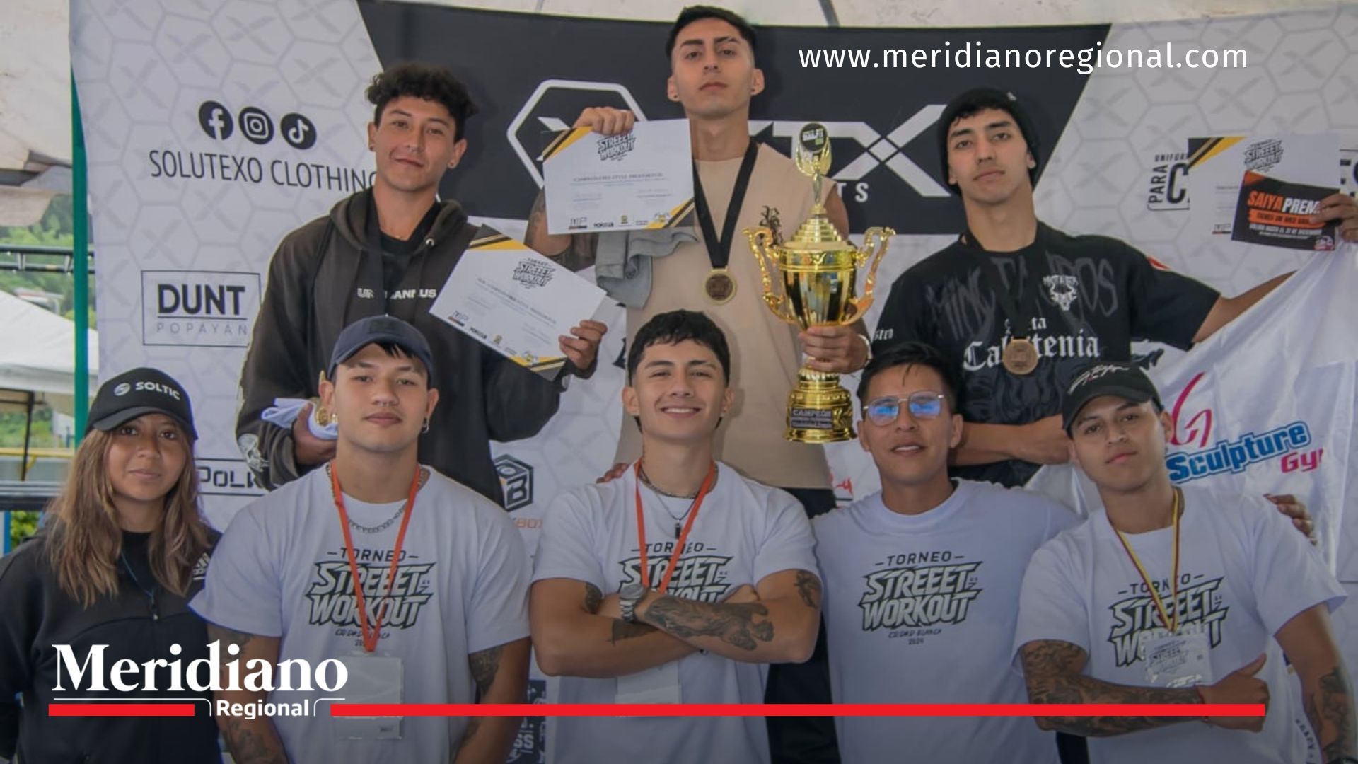 Los campeones del Street Workout Ciudad Blanca 2024 Campeones- calistenia- Street Workout- deporte- actividad física- torneo- Popayán- Cauca- Colombia- reconocimientos- medallas- jóvenes-