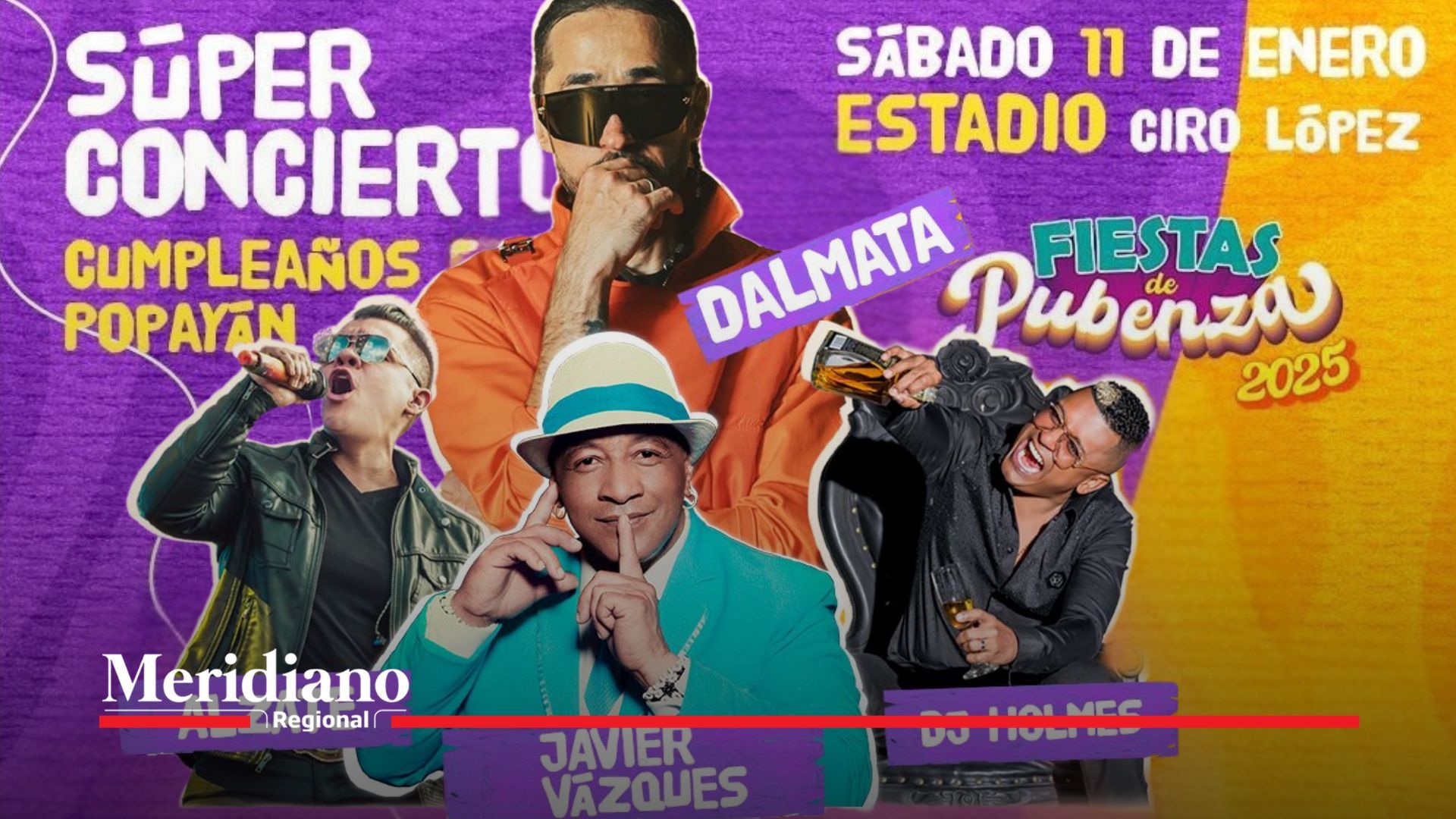 Súper Concierto Gratis en Popayán Súper concierto- celebración- cumpleaños- Fiestas de Pubenza- 2025- Alcaldía de Popayán- actividades- comunidad- recreación- Popayán- Cauca- Colombia-