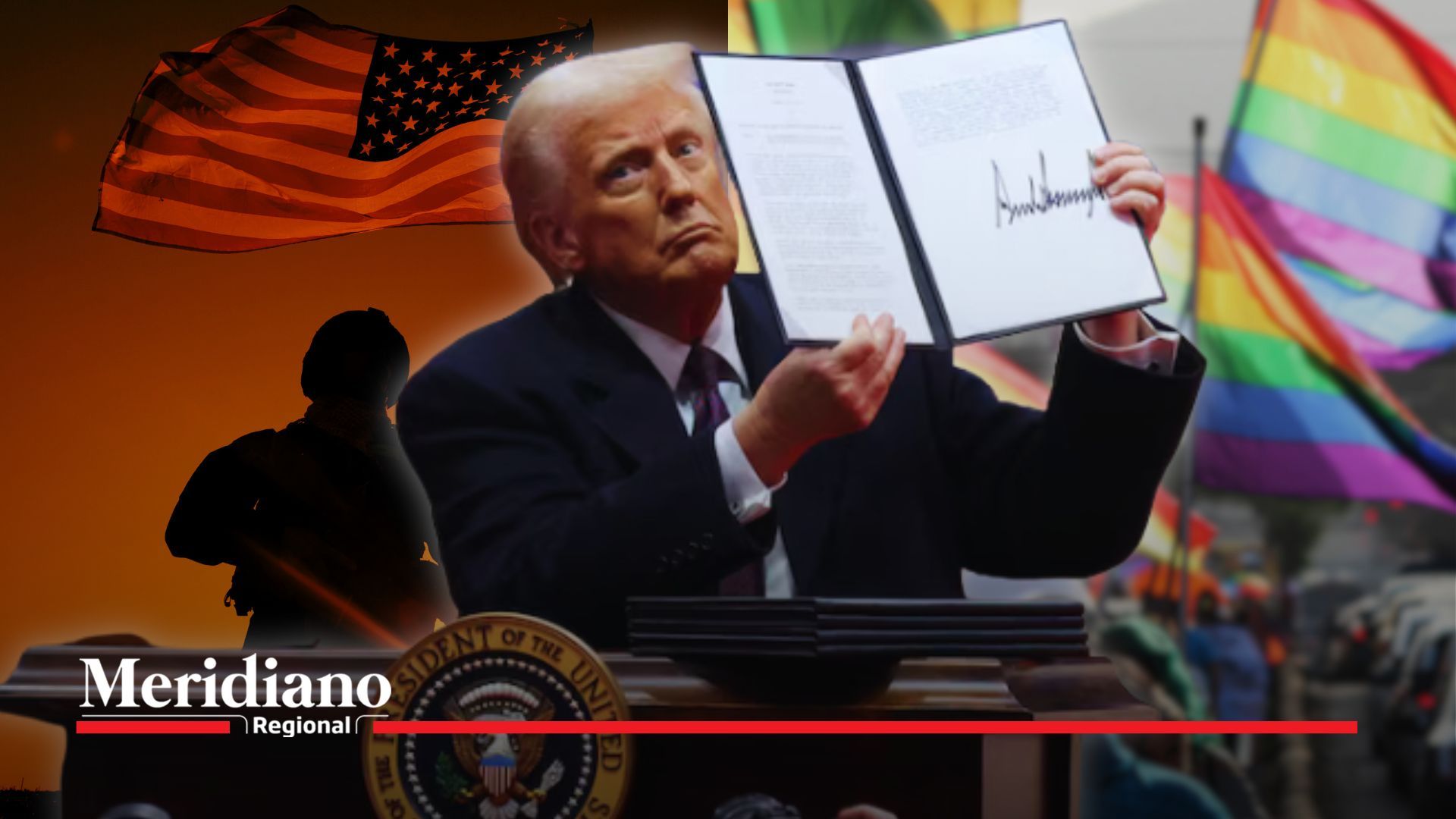 Trump - firma - decreto - ideología transgénero - Fuerzas Armadas - Estados Unidos - política militar - derechos transgénero - Air Force One - inclusión transgénero - política conservadora - Trump 2025 - orden ejecutiva - disciplina militar - derechos humanos